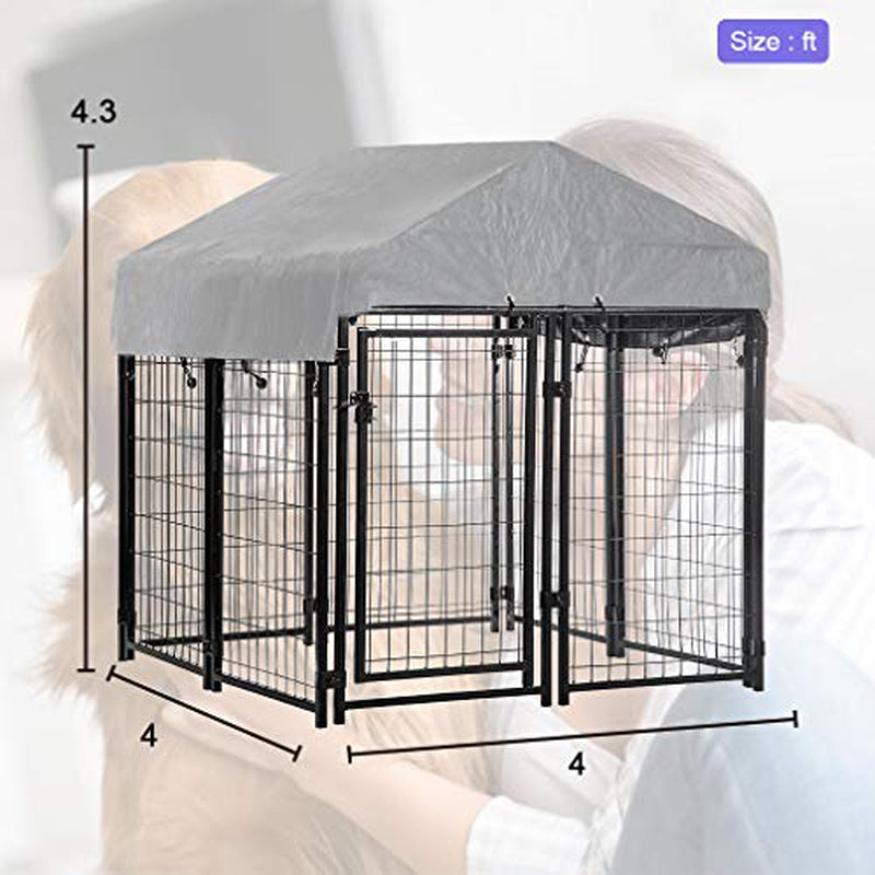 FDW Outdoor Heavy Duty Playpen Dog Kennel with Cover, X-Large, 54"L Animals & Pet Supplies > Pet Supplies > Dog Supplies > Dog Kennels & Runs FDW   