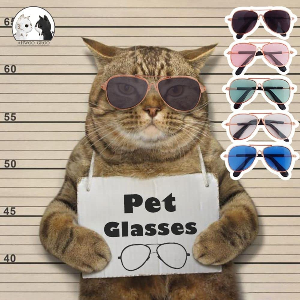 BYBYCD Cute Lovely Reflection Fashion Toy for Small Dog Cat Pet Products Pet Glasses Photos Props Cat Dog Sunglasses(A,Grey) Animals & Pet Supplies > Pet Supplies > Dog Supplies > Dog Apparel BYBYCD   