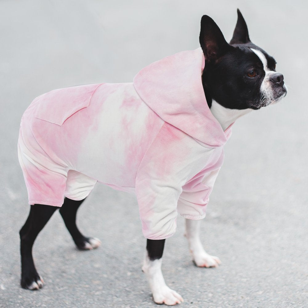 ROZKITCH Dog Pajamas Hoodie Onesie Soft Breathable Stretchy Cotton Pink Tie Dye Shirt 4 Lges Basic Jumpsuit Light Clothes Apparel Outfit for Puppy and Cat Small Medium Large Dog Animals & Pet Supplies > Pet Supplies > Dog Supplies > Dog Apparel ROZKITCH   