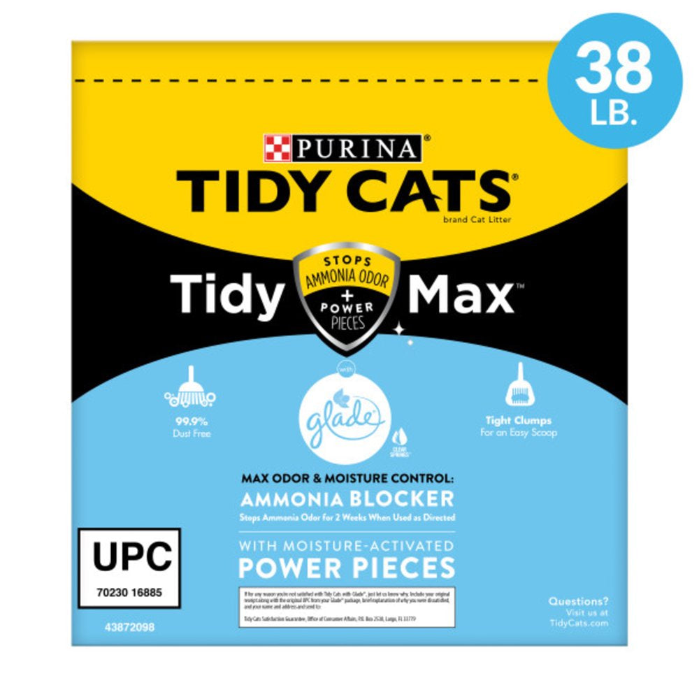 Purina Tidy Cats Clumping Cat Litter, Tidy Max Glade Tough Odor Clear Springs Multi Cat Litter, 38 Lb. Box Animals & Pet Supplies > Pet Supplies > Cat Supplies > Cat Litter Nestlé Purina PetCare Company   