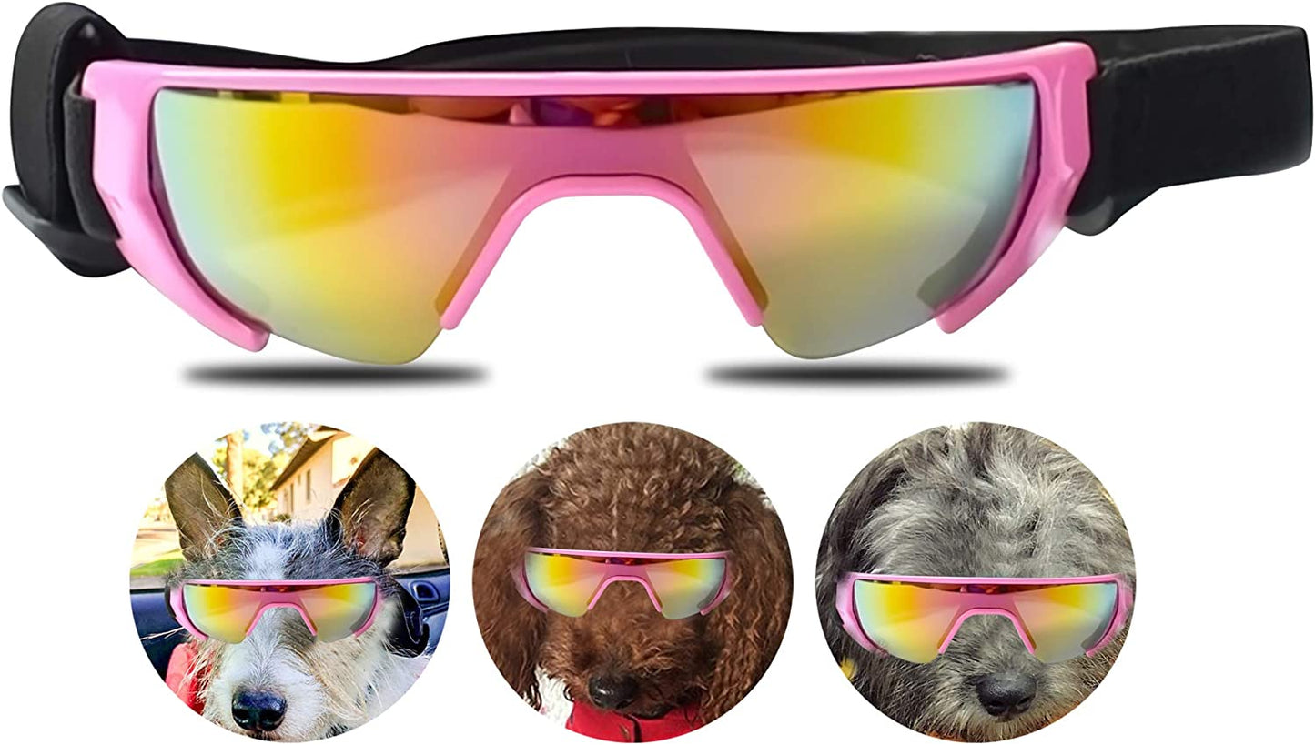 URBEST Dog Goggles, Eye Protection (New Version) Sunglasses Waterproof Windproof UV Protection for Medium Dogs (Pink) Animals & Pet Supplies > Pet Supplies > Dog Supplies > Dog Apparel URBEST Pink  