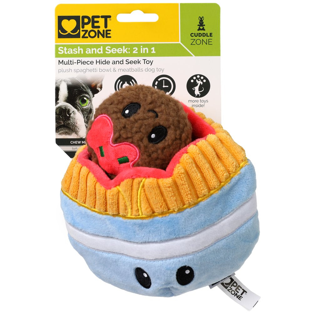 Pet Zone Pawsta and Meatballs Hide and Seek Plush Squeaky Dog Toys Animals & Pet Supplies > Pet Supplies > Dog Supplies > Dog Toys Our Pets   