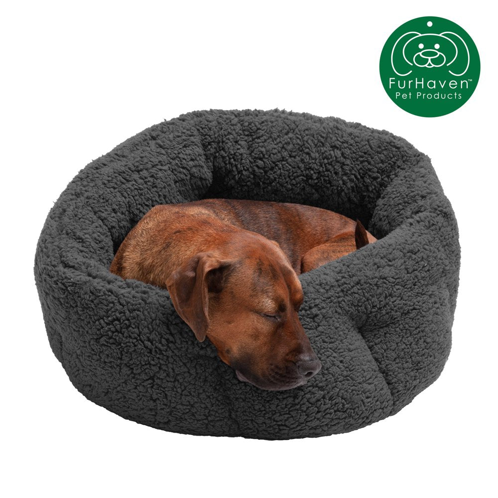 Furhaven Pet Products Pet Bed for Dogs and Cats, Blue, Small Animals & Pet Supplies > Pet Supplies > Cat Supplies > Cat Beds FurHaven Pet M Charcoal Gray 