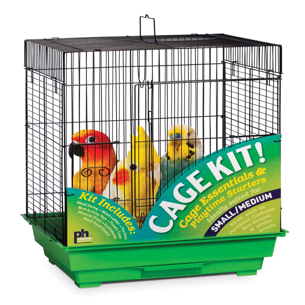 Prevue Pet Products Square Roof White Bird Cage Starter Kit 91320 Animals & Pet Supplies > Pet Supplies > Bird Supplies > Bird Cage Accessories PREVUE PET PRODUCTS Green and Black  