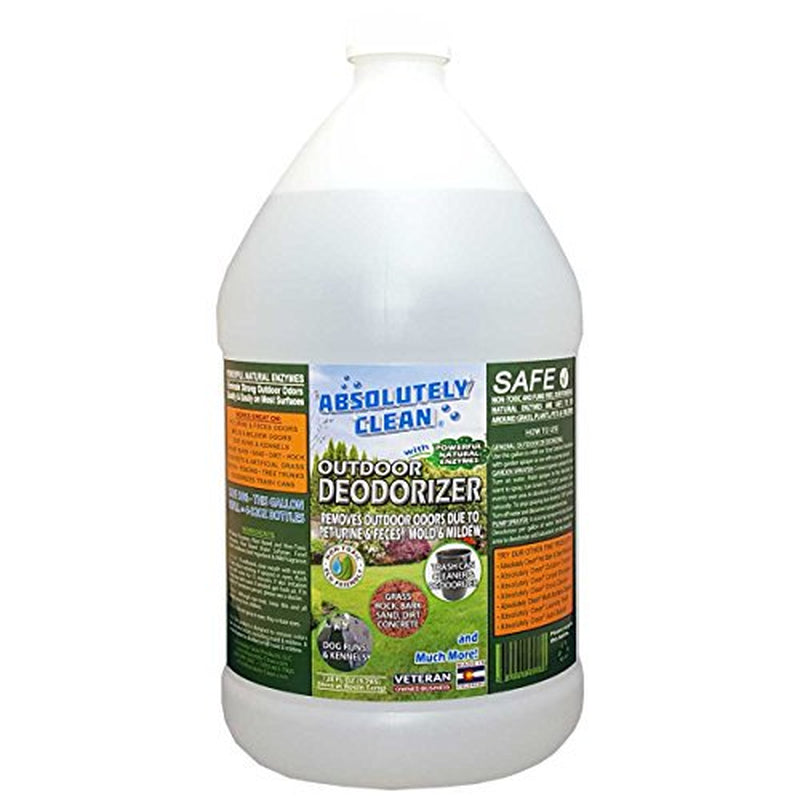 Amazing Outdoor Deodorizer - Natural Enzyme Formula - Just Spray & Walk Away - Grass, Astroturf, Dog Runs, Patios, Decks, Fences & More - Prevents Lawn Yellowing - USA Made - Vet Approved Animals & Pet Supplies > Pet Supplies > Dog Supplies > Dog Kennels & Runs Absolutely Clean 128oz  
