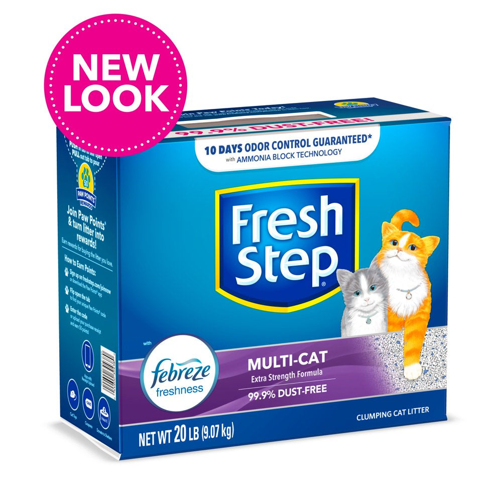 Fresh Step Multi-Cat Extra Strength Scented Litter with the Power of Febreze, Clumping Cat Litter, 20 Pounds Animals & Pet Supplies > Pet Supplies > Cat Supplies > Cat Litter The Clorox Company   