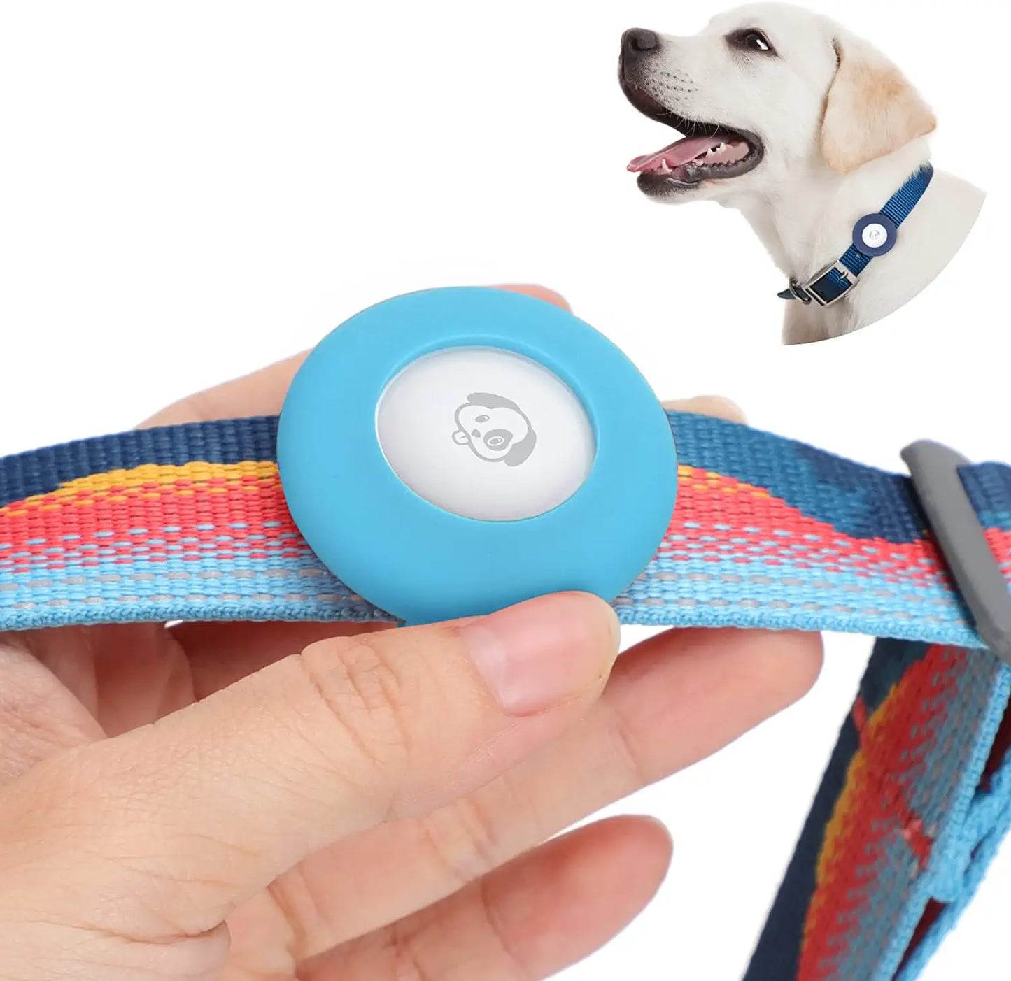 Airtag Dog Collar Holder Silicone Pet Collar Case for Apple Airtags, Anti-Lost Air Tag Holder Compatible with Small Wide Cat Dog Collars (Large:For Dog Collar 0.8-1.1 Inch, Black) Electronics > GPS Accessories > GPS Cases PANZZDA Blue - Glow in the dark Large:for dog collar 0.8-1.1 inch 