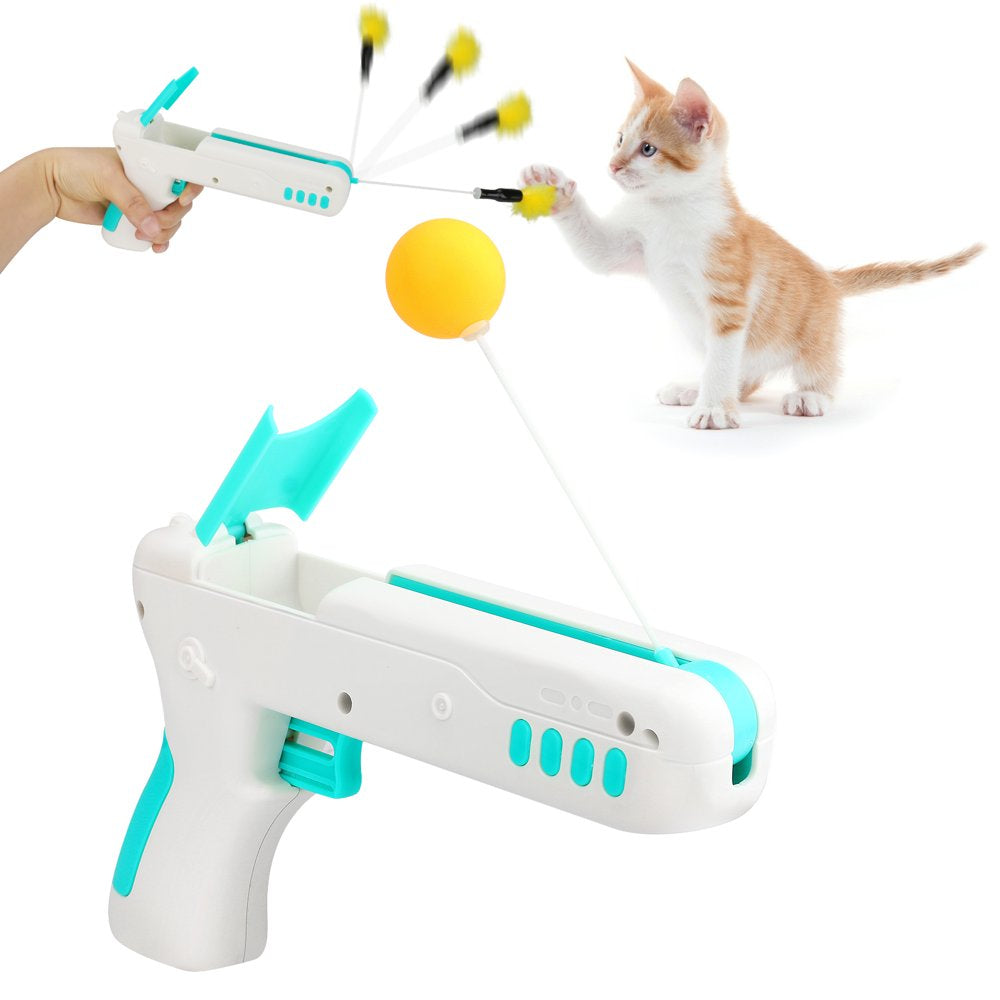 Allnice Cat Toys for Indoor Cats, Rebound Cat Toy Interactive with Replaceable Ball and Feather, Cat Toy Stick for Exercise, Blue Animals & Pet Supplies > Pet Supplies > Cat Supplies > Cat Toys Allnice   