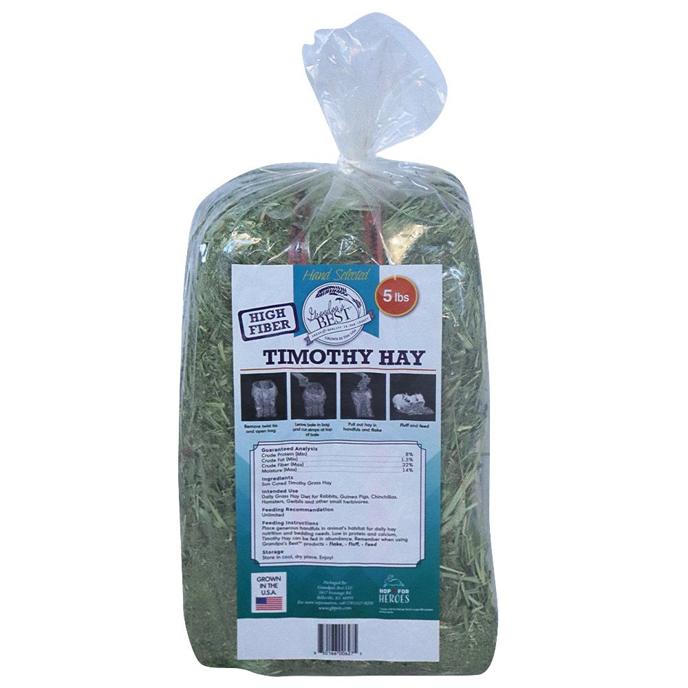 Grandpa'S Best Timothy Hay Mini Bale for Small Animals - 5Lb Animals & Pet Supplies > Pet Supplies > Small Animal Supplies > Small Animal Food Grandpa's Best LLC   