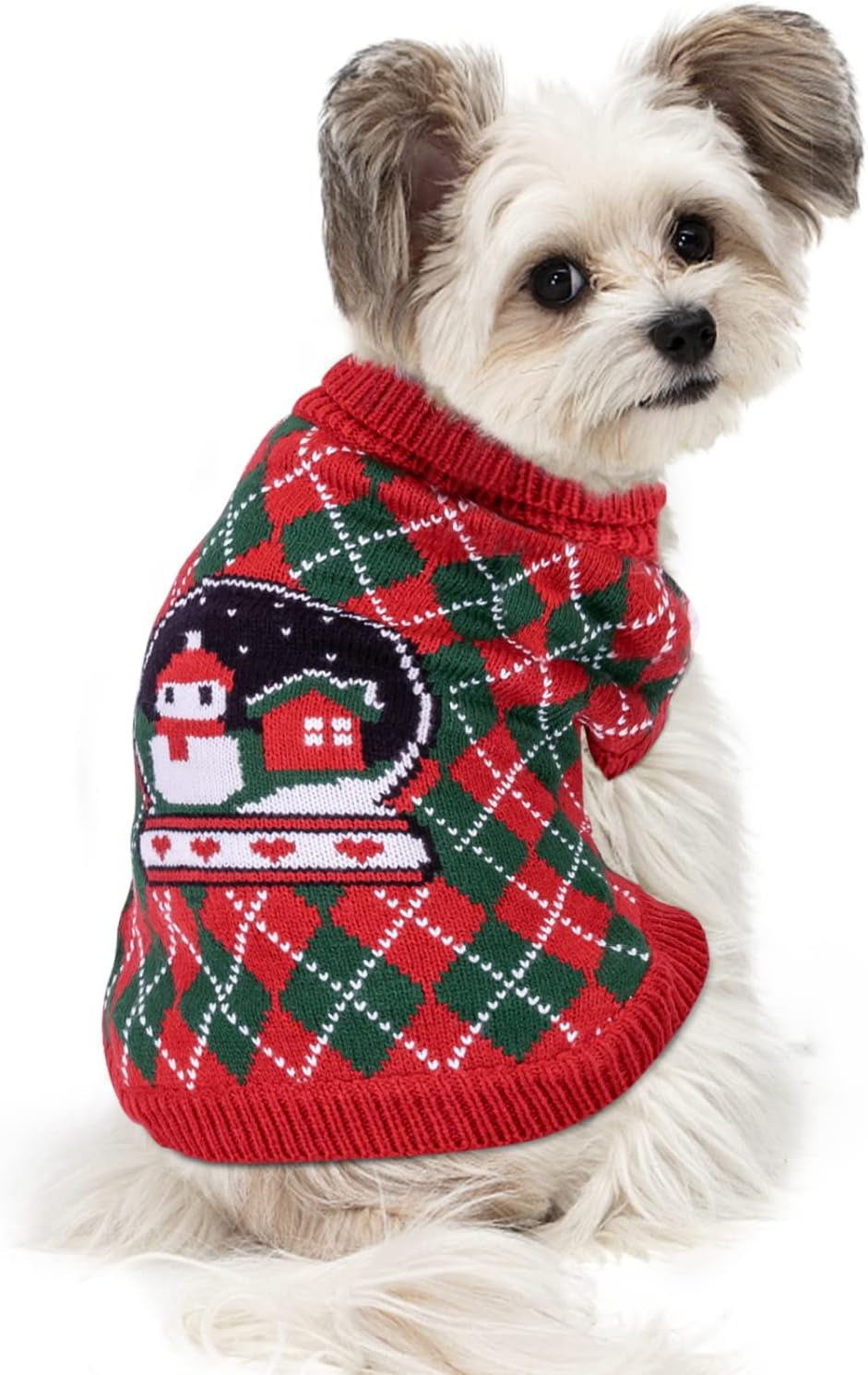 Dog Sweater, Nobleza Turtleneck Thick Knitted Cat Sweater with Classic Plaid Pattern, Warm & Soft Dog Christmas Outfit for Small Medium Large Dogs Puppies Cats Animals & Pet Supplies > Pet Supplies > Dog Supplies > Dog Apparel Nobleza Red Small 