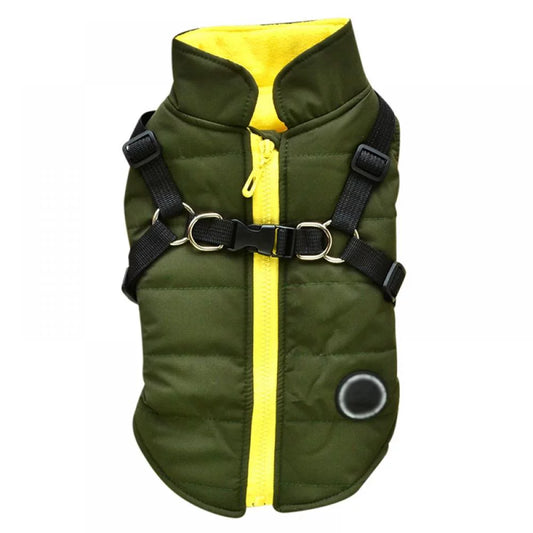 Dog Vest Winter Coat Warm Dog Apparel for Cold Weather Dog Jacket for Small Medium Large Dogs with Furry Collar Animals & Pet Supplies > Pet Supplies > Dog Supplies > Dog Apparel Novelty E S Green 