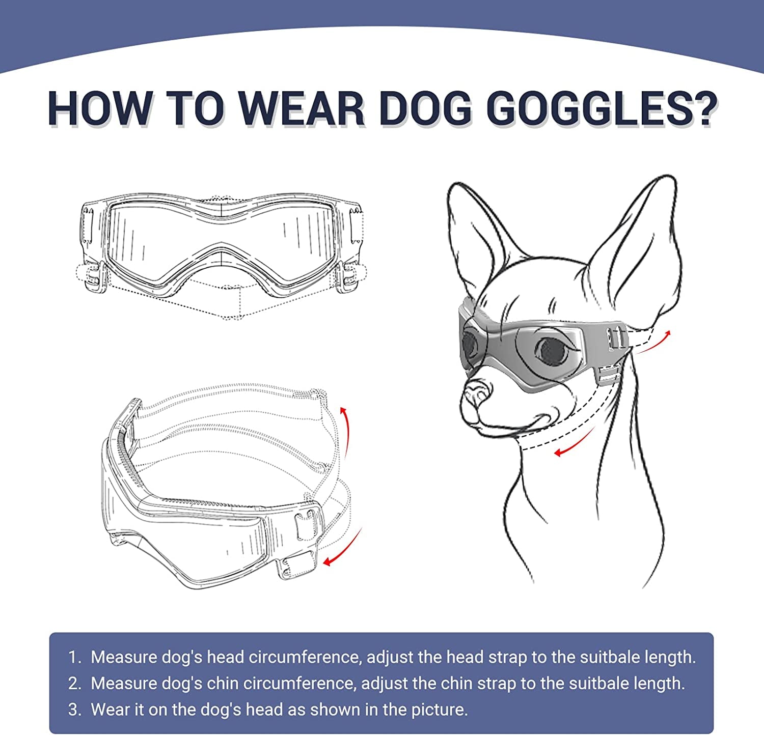 NAMSAN Dog Goggles Medium anti UV Glare Dog Sunglasses for Small to Medium Dogs Motorcycle Glasses Adjustable Doggy Protective Eyewear, Cool Black Animals & Pet Supplies > Pet Supplies > Dog Supplies > Dog Apparel Namsan   