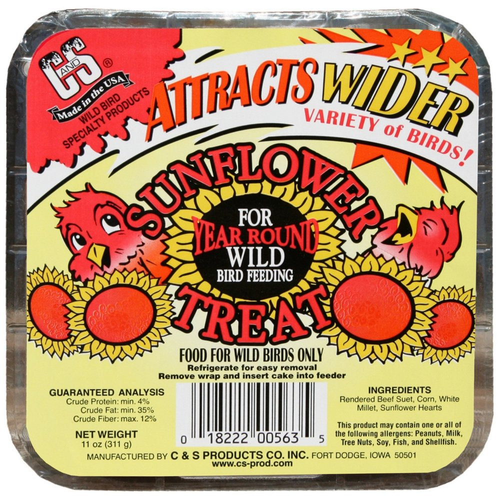 C&S Products Sunflower Treat Suet, 11 Oz , Wild Bird Food Animals & Pet Supplies > Pet Supplies > Bird Supplies > Bird Food Central Garden and Pet   