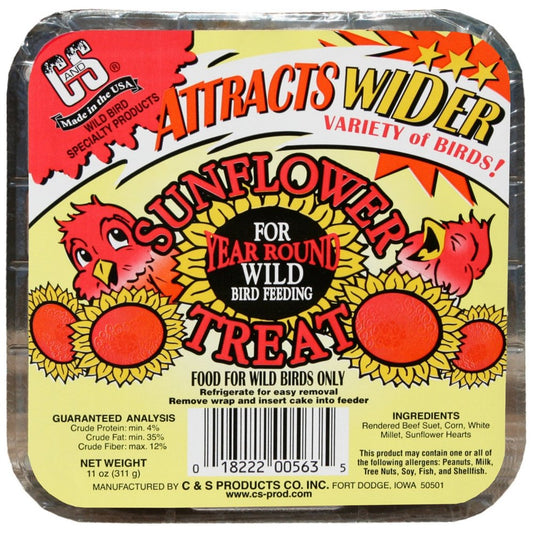 C&S Products Sunflower Treat Suet, 11 Oz , Wild Bird Food Animals & Pet Supplies > Pet Supplies > Bird Supplies > Bird Treats Central Garden and Pet   