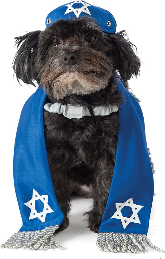 Rubie'S Yarmulke and Tallis Dog Costume, M-L Animals & Pet Supplies > Pet Supplies > Dog Supplies > Dog Apparel Rubie's Costume Co. Yarmulke and Tallis M-L 