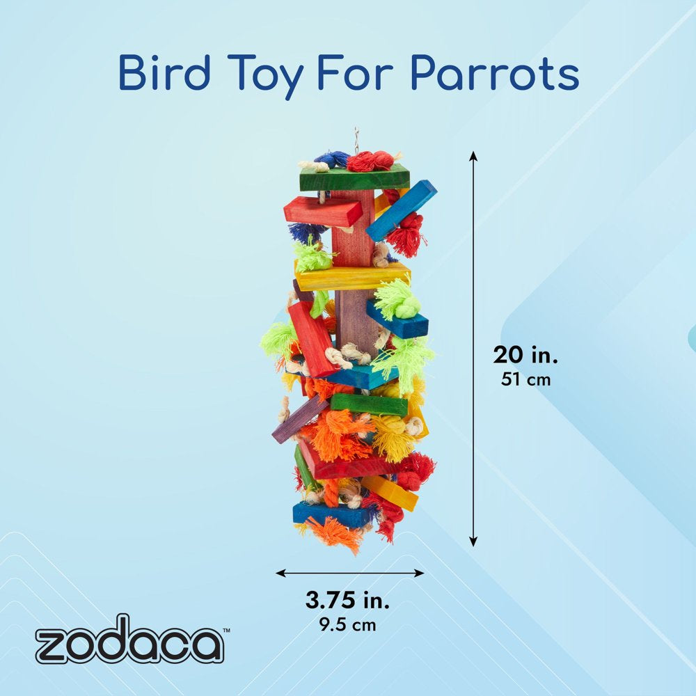 Large Bird Toy for Parrots & Parakeets Chewing, Colorful Cage Accessories for Pet Playing, 3.7 X 20 In Animals & Pet Supplies > Pet Supplies > Bird Supplies > Bird Toys Juvo Plus   