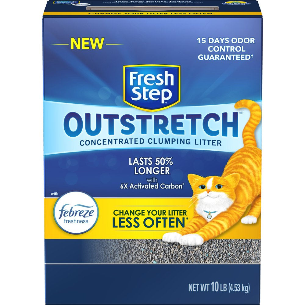 Fresh Step Outstretch Long Lasting Concentrated Clumping Cat Litter with Febreze Freshness, 10 Lbs Animals & Pet Supplies > Pet Supplies > Cat Supplies > Cat Litter The Clorox Company   