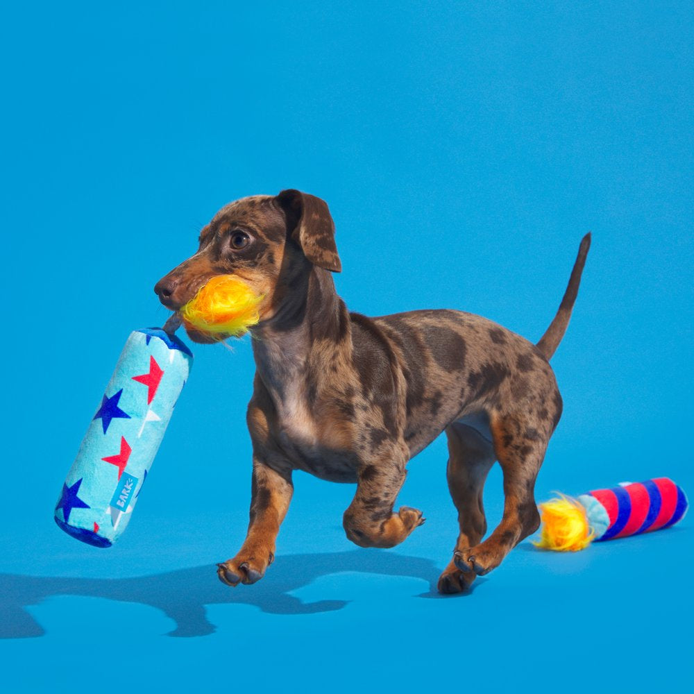 BARK Pup-Pup Fireworks - 2 Yankee Doodle Dog Toys, XS-S Dogs, with T-Shirt Rope Great for Tug-O-War Animals & Pet Supplies > Pet Supplies > Dog Supplies > Dog Toys BARK   