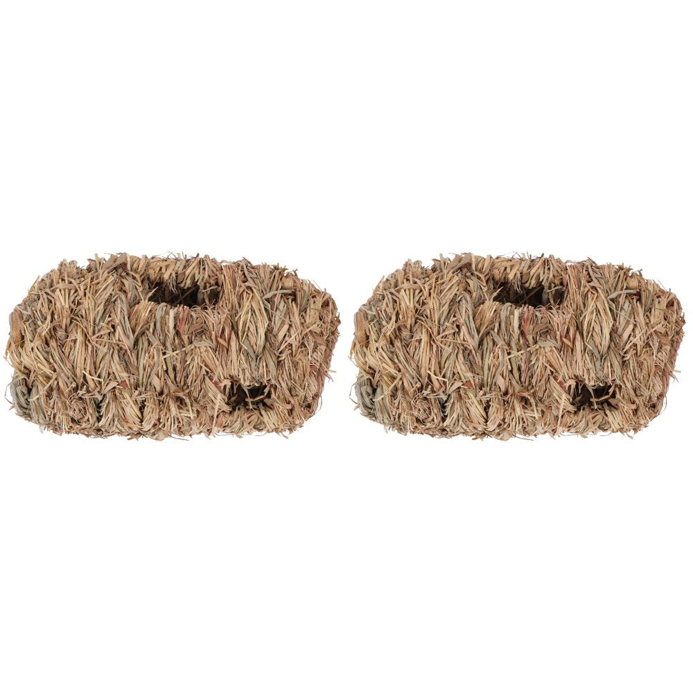 Hamster Grass House Tunnel Hideaway Hiding Hideout Straw Hamsters Tunnel Sleeping Cage Tube Animal Habitat Weaved Small Animals & Pet Supplies > Pet Supplies > Small Animal Supplies > Small Animal Habitats & Cages FRCOLOR   