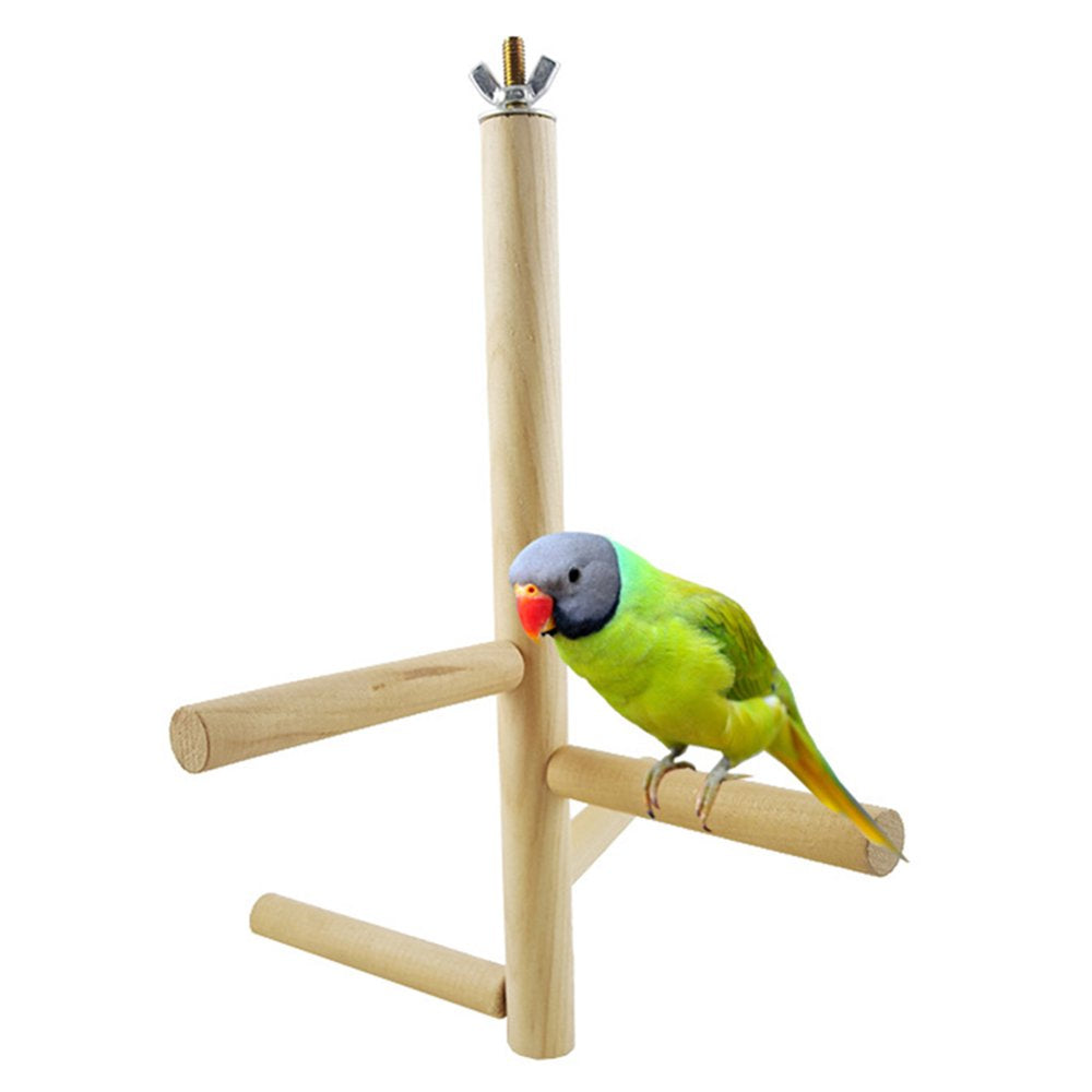 Visland Bird Perch Stand Perch Natural Wood Rod Bird Toys Swing Tools Cage Accessories Exercise Toys Sticks Multi Functional Bird Supplies Wood Perch Rod Stand for Parrot Canary Animals & Pet Supplies > Pet Supplies > Bird Supplies > Bird Cage Accessories Visland   