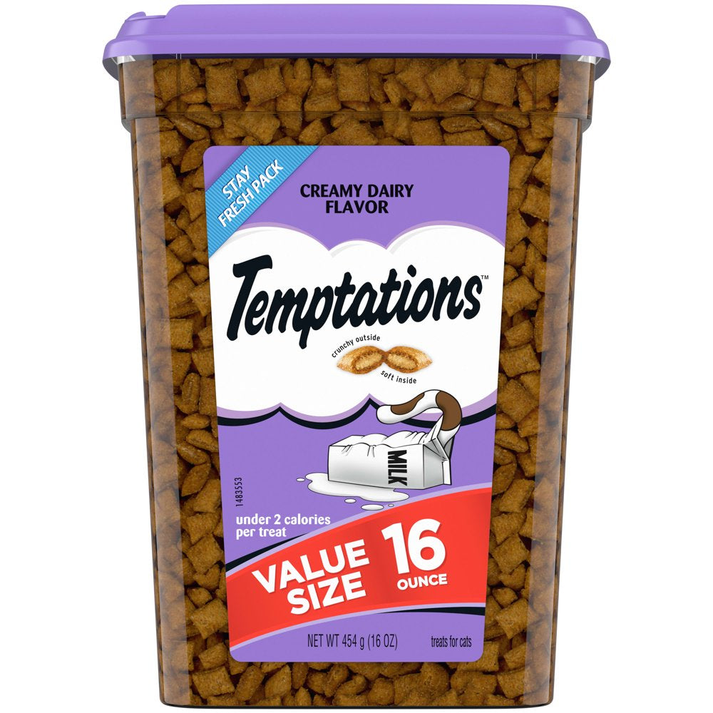 TEMPTATIONS Classic Crunchy and Soft Cat Treats Creamy Dairy Flavor, 3 Oz. Pouch Animals & Pet Supplies > Pet Supplies > Cat Supplies > Cat Treats Mars Petcare 16 oz  