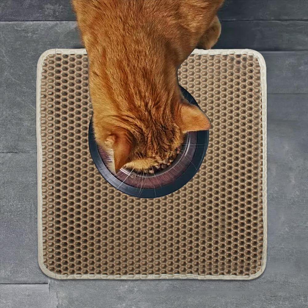 Pwtool Cat Litter Mat, Honeycomb Double Layer anti Slip Kitty Mats, 11.8X11.8In Waterproof Urine Proof Cat Litter Pad, Easy Clean Washable and Floor Carpet Protection Sensible Animals & Pet Supplies > Pet Supplies > Cat Supplies > Cat Litter Box Mats Pwtool   