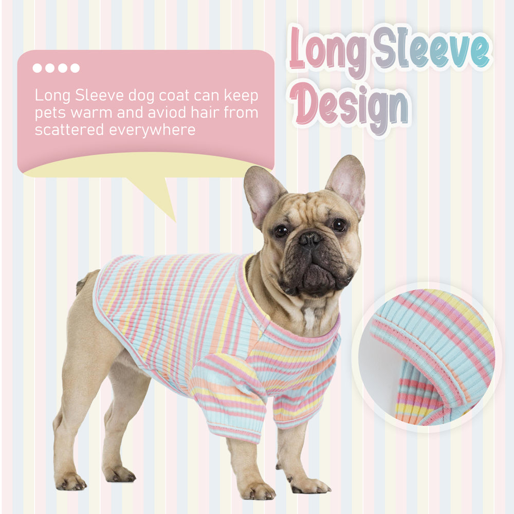 ROZKITCH 2-Pack Cotton Striped Dog Shirts for Dog Clothes Puppy Apparel T-Shirts Cat Tee Breathable Strechy Soft Cool Pet Shirts for Puppy Kitty Cats Small to Medium Dogs Animals & Pet Supplies > Pet Supplies > Cat Supplies > Cat Apparel ROZKITCH   