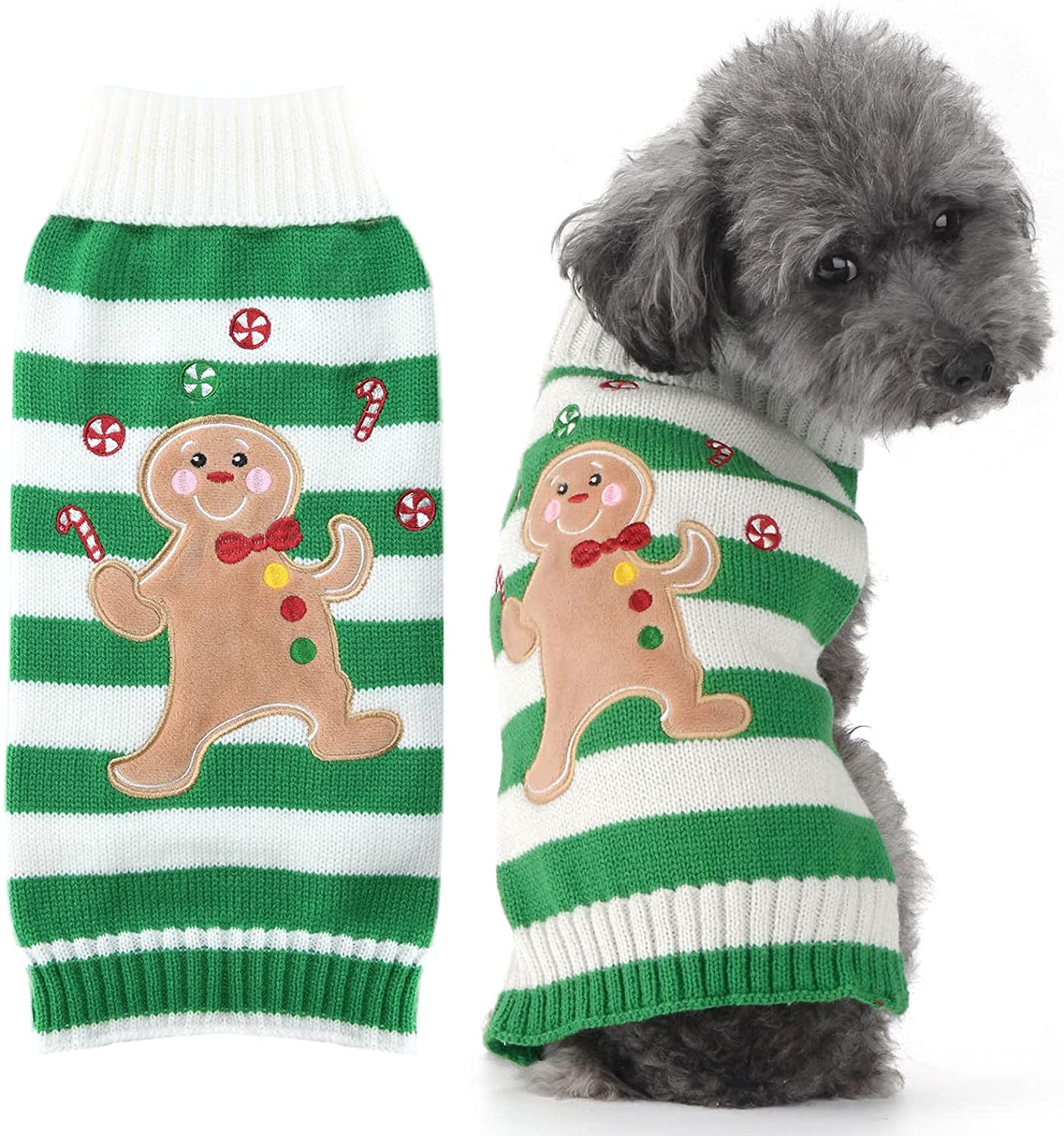 PETCARE Dog Christmas Sweater Costume Cute Ugly Funny Brown Reindeer Christmas Sweater for Dogs Cats Clothes Warm Fall Winter Holiday Pullover Outfits Vest for Small Medium Large Dogs Puppy Xmas,M Animals & Pet Supplies > Pet Supplies > Dog Supplies > Dog Apparel PETCARE Green Bear XS (Suggest 3-6 lbs) 