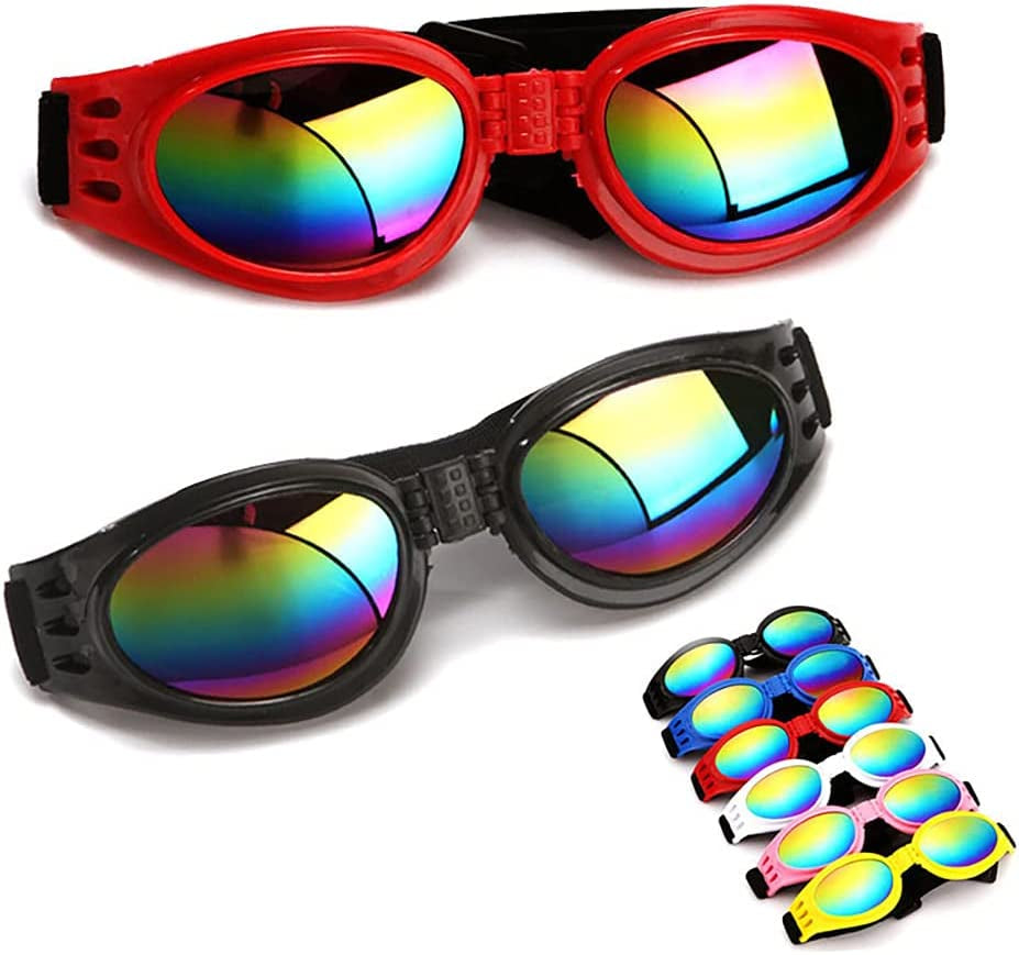 2Pcs Random Color Small Cat Kitten Glasses Pet Glasses Dog Sunglasses Pet Supplies Kittens Pet Sunglasses 3 Cm/1.1 Inch Cosplay Costume Photos Props Animals & Pet Supplies > Pet Supplies > Dog Supplies > Dog Apparel IVYRISE Dog sunglasses Black + Red  