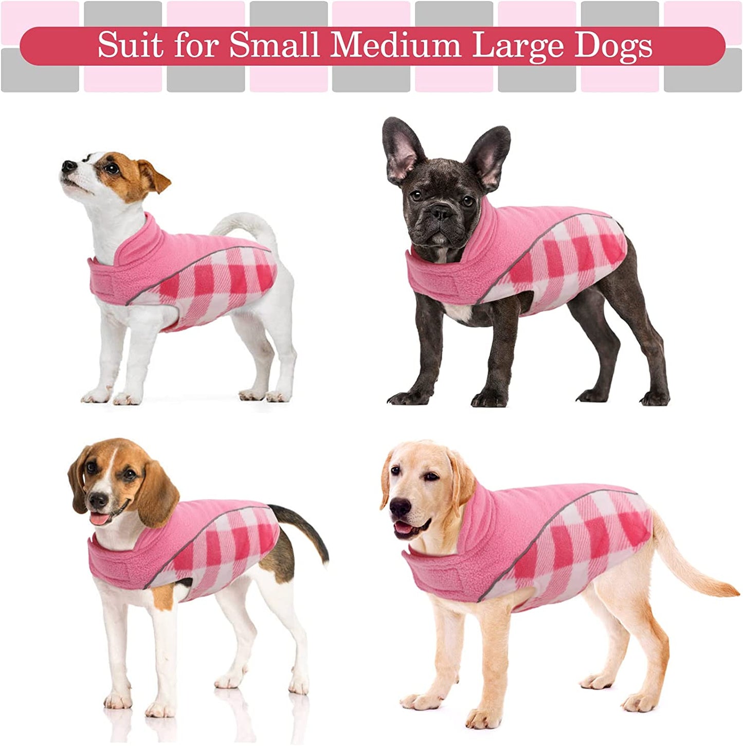 Kuoser Reversible Dog Coat, Warm Waterproof Dog Jacket, British Style Plaid Dog Winter Coats, Puppy Cold Weather Vest Windproof Outdoor Clothes Dog Snow Jackets for Small Medium Large Dogs Animals & Pet Supplies > Pet Supplies > Dog Supplies > Dog Apparel Kuoser   