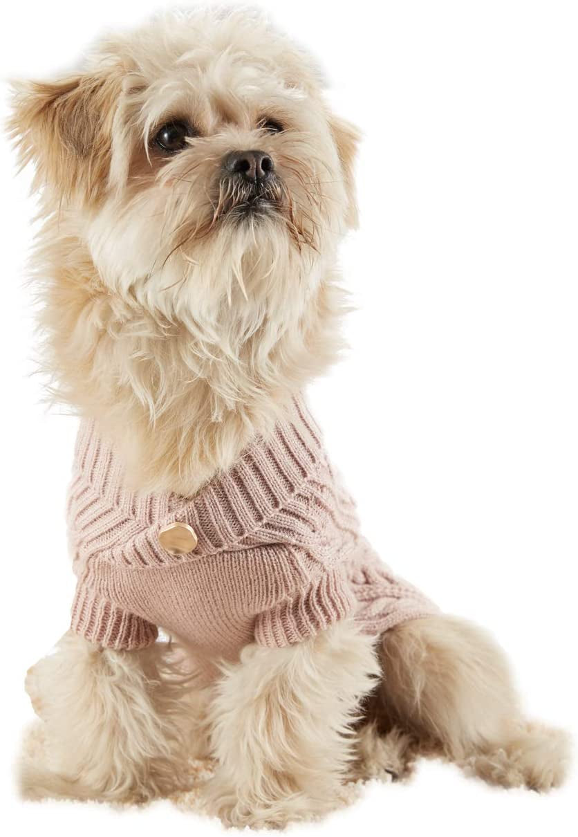 Classic Cable Knit Pet Dog Cat Sweater Warm Dog Sweater Small Dog Sweaters Pet Sweater Dog Winter Clothes (M, Pink) Animals & Pet Supplies > Pet Supplies > Dog Supplies > Dog Apparel yunqi PINK 1 Medium