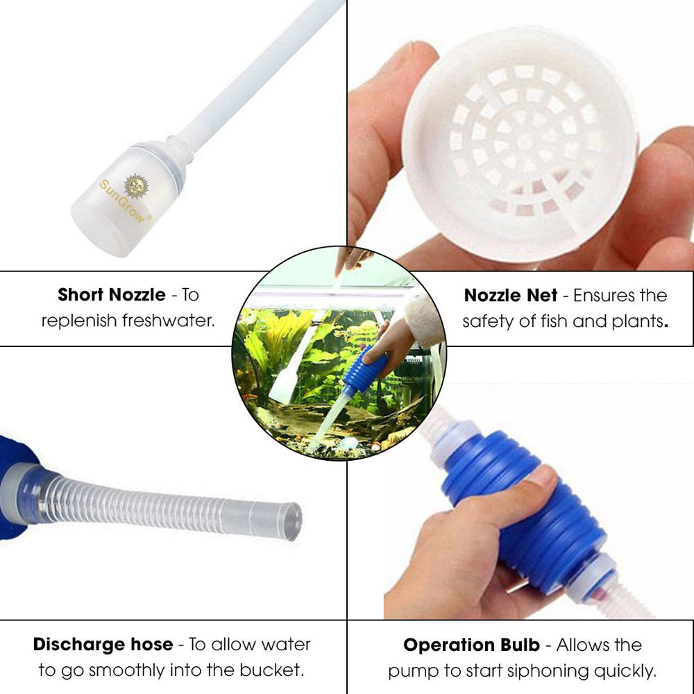 Sungrow Aquarium Siphon Vacuum Cleaner, Gravel Cleaning Tool for Fish & Turtle Tank Animals & Pet Supplies > Pet Supplies > Fish Supplies > Aquarium Cleaning Supplies Rion PTE. LTD.   