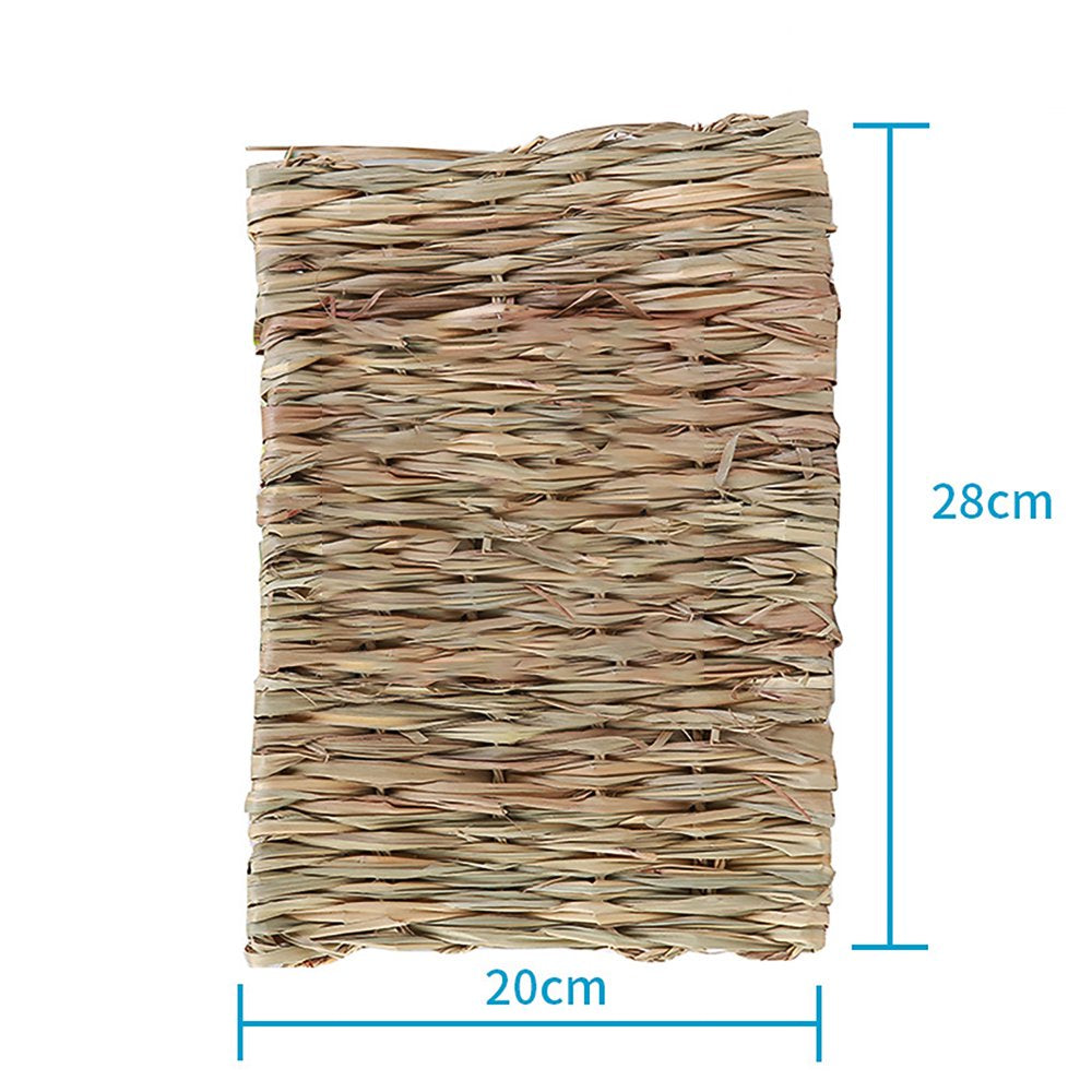 Hay Mat Animal Chewing Toy Bed Natural Woven Grass Mats Multifunctional Comfortable Safe Bunny Bedding Nest for Guinea Pig Parrot Rabbit Animals & Pet Supplies > Pet Supplies > Small Animal Supplies > Small Animal Bedding ALLOMN   