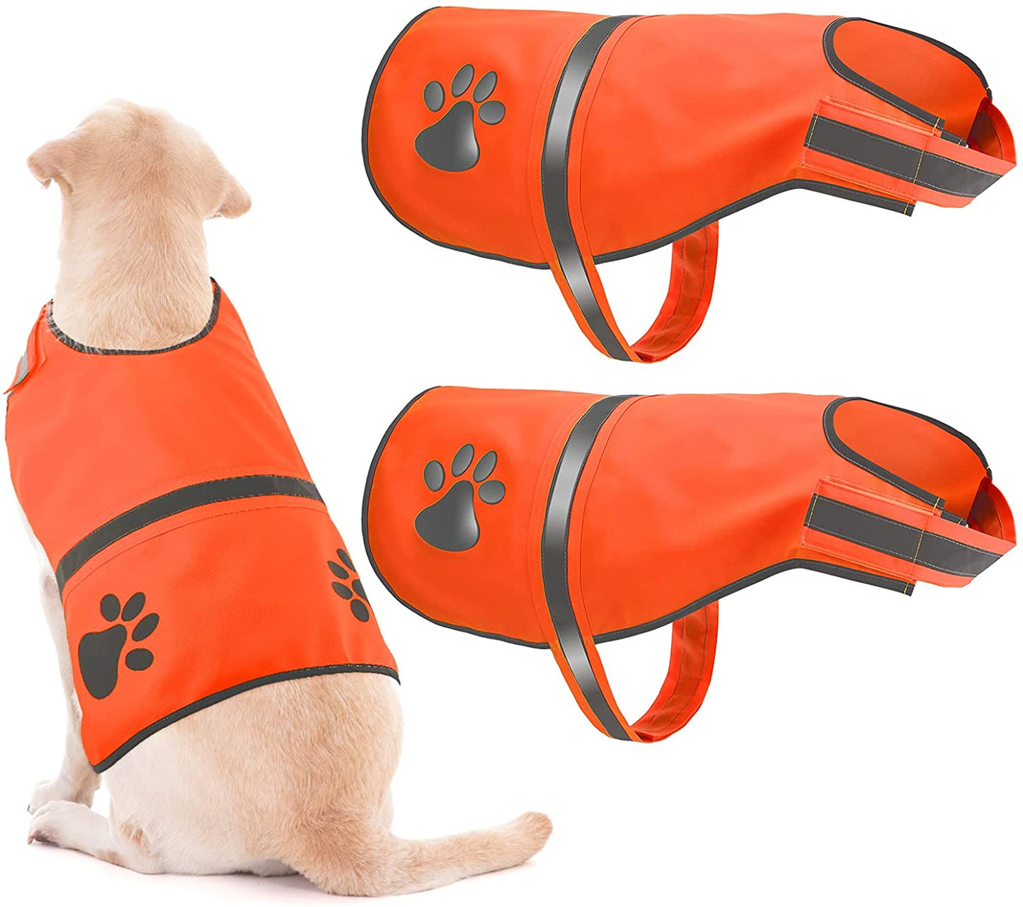 Geyoga 2 Pieces Dog Reflective Vest Adjustable Dog Safety Vest PET Dog High Visibility Dog Hunting Vest Dog Jacket Apparel for Outdoor Activities Walking Hunting (Orange) Animals & Pet Supplies > Pet Supplies > Dog Supplies > Dog Apparel Geyoga Orange  