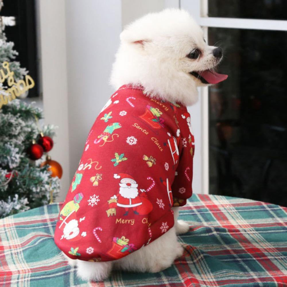 Christmas Dog Pajamas Winter Pet Dog Clothes Dog Xmas Apparel Coat Costume for Small Medium Large Dogs Cats Chihuahua Animals & Pet Supplies > Pet Supplies > Cat Supplies > Cat Apparel Autmor   