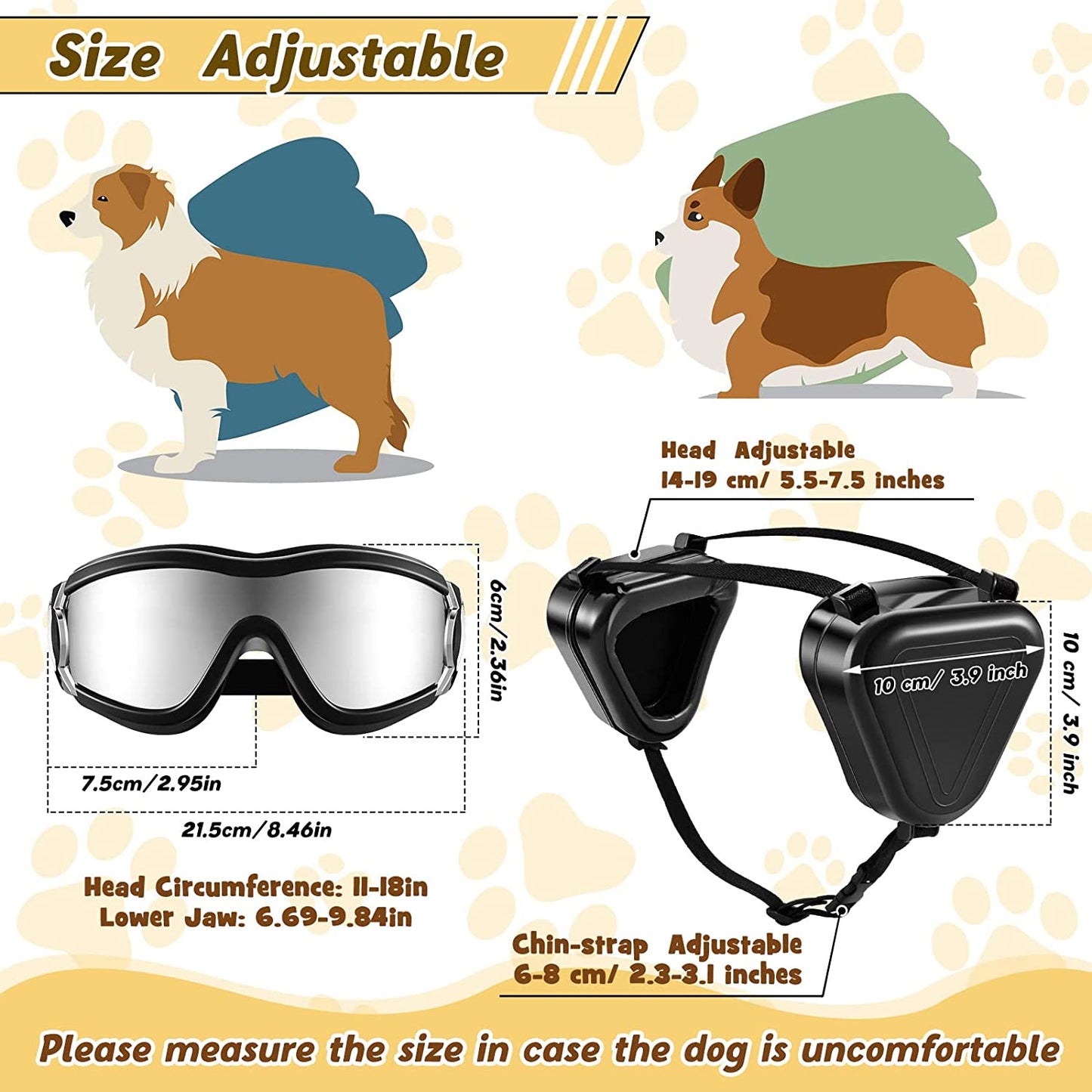 Hearing Protection for Dogs with Dog Sunglasses Dog Goggles, Dog Accessories Noise Cancelling Ear Muffs for Dogs Dog Glasses for Wind Protection Dust Protection Fog Protection Pet Accessories Animals & Pet Supplies > Pet Supplies > Dog Supplies > Dog Apparel Amylove   