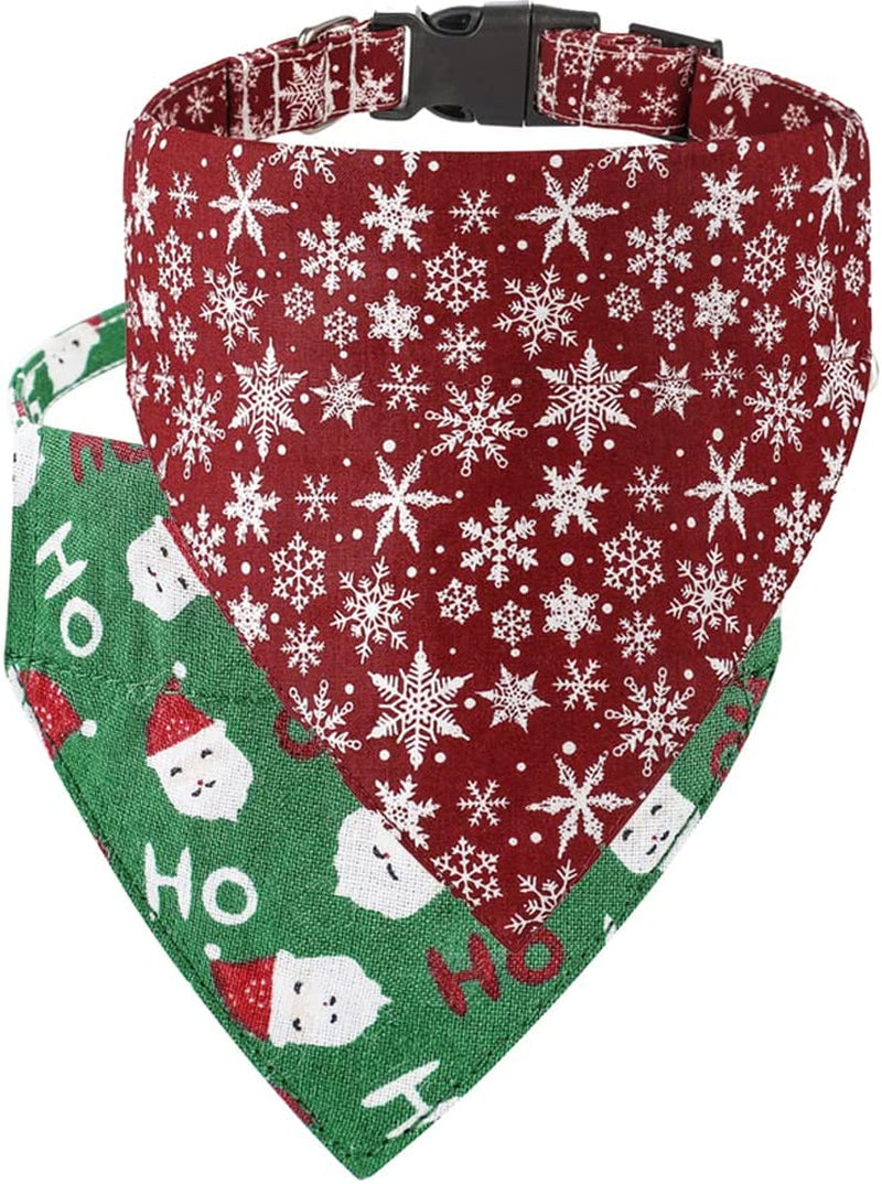 Tangpan 2Pcs Soft Cotton Christmas Pet Dog Collar, with Removable Bow-Tie Décor ( Red & Green Bow-Knot,S ) Animals & Pet Supplies > Pet Supplies > Dog Supplies > Dog Apparel TangPan Saliva Towel Medium 