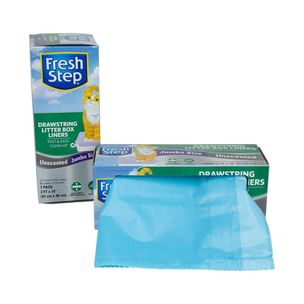 Fresh Step Drawstring Large Litter Box Liners, Heavy Duty Liners for Cat Litter Box, Scented &Amp; Unscented Available, Quick &Amp; Easy Cleanup 28 Count Jumbo - Unscented Animals & Pet Supplies > Pet Supplies > Cat Supplies > Cat Litter Box Liners Fresh Step   