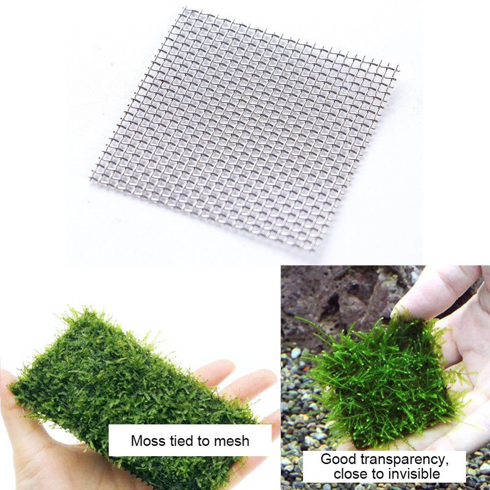 SKQOUI Free Shipping 10Pcs DIY Decoration Invisible Fish Tank Aquarium Plant Net Moss Stainless Steel Animals & Pet Supplies > Pet Supplies > Fish Supplies > Aquarium Fish Nets SKQOUI   