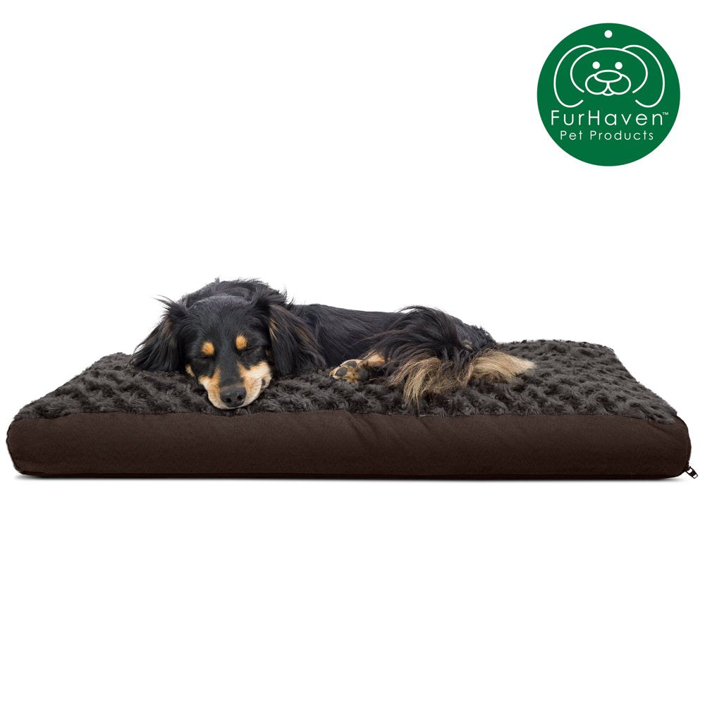 Furhaven Pet Products | Deluxe Plush Pillow Pet Bed for Dogs & Cats, Chocolate, Large Animals & Pet Supplies > Pet Supplies > Cat Supplies > Cat Beds FurHaven Pet M Chocolate 