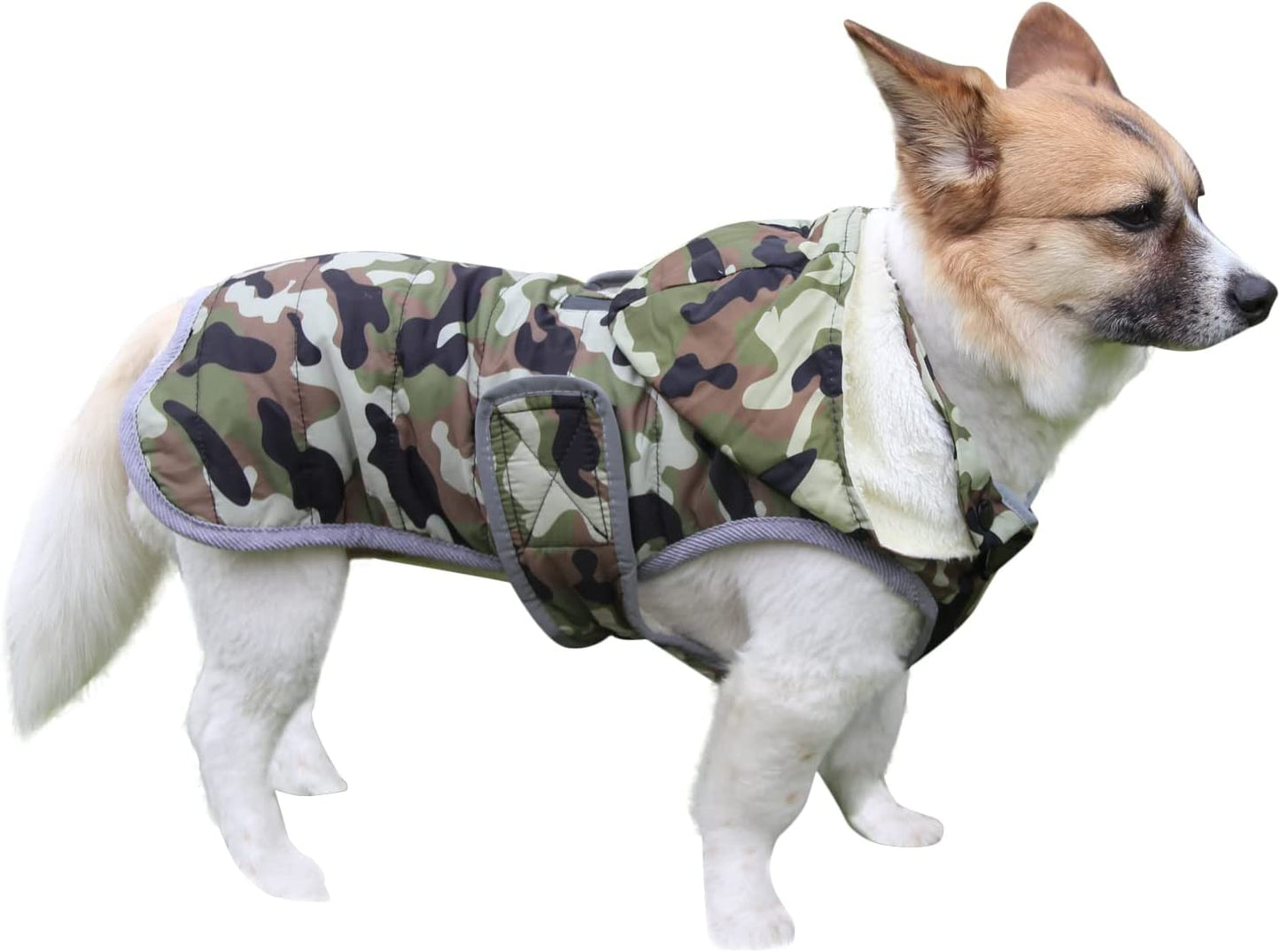 Joydaog Fleece Dog Hoodie for Medium Dogs Warm Puppy Jacket for Cold Winter Waterproof Dog Coats with Hood,Grey L Animals & Pet Supplies > Pet Supplies > Dog Supplies > Dog Apparel Qingwanke Green Camo Large (Pack of 1) 