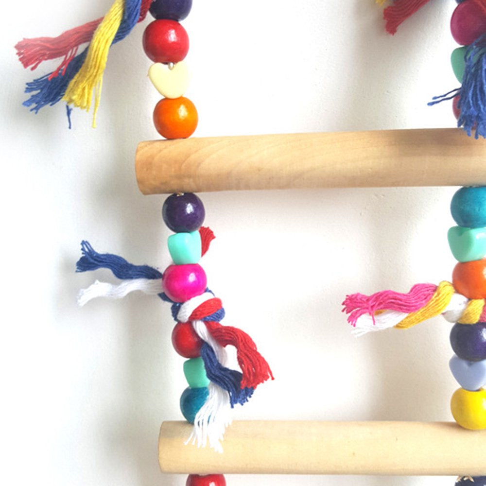 SPRING PARK Parrot Hanging Ladder Toys, Bird Nature Wood Chewing Playthings Parakeets Conures Hanging Swinging Standing Perch Cage Accessory Animals & Pet Supplies > Pet Supplies > Bird Supplies > Bird Ladders & Perches SPRING PARK   