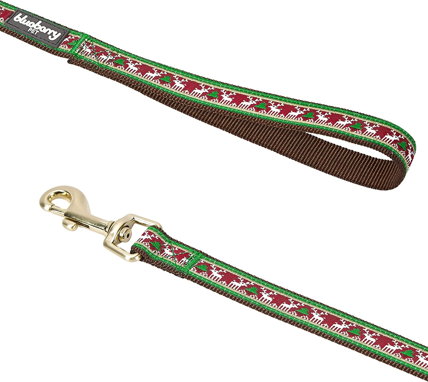 Blueberry Pet Christmas Santa Claus'S Reindeer Dog Leash with Bowtie, 5' * 3/4", Medium, Leashes for Dogs Animals & Pet Supplies > Pet Supplies > Dog Supplies > Dog Apparel Blueberry Pet   