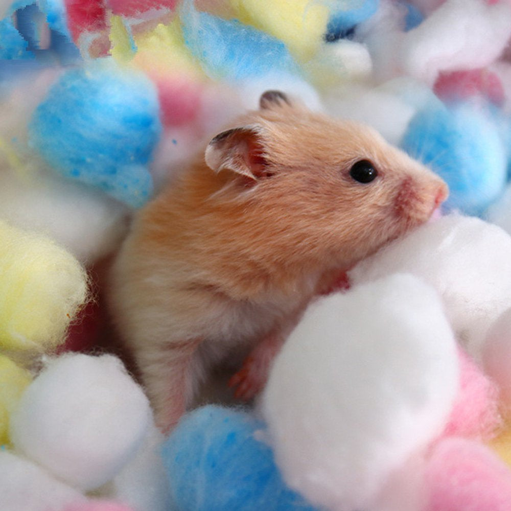 FTVOGUE Hamster Cotton Balls Filler Colorful Natural Cotton Warm Bedding for Small Animals House,Cotton Balls Filler,Colorful Cotton Balls Filler