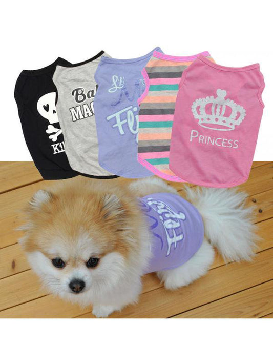 Funcee Small Pet Dog Cat Summer Shirts Vest Clothes Puppy T-Shirt Coat Pet Apparel Animals & Pet Supplies > Pet Supplies > Dog Supplies > Dog Apparel Funcee Purple  