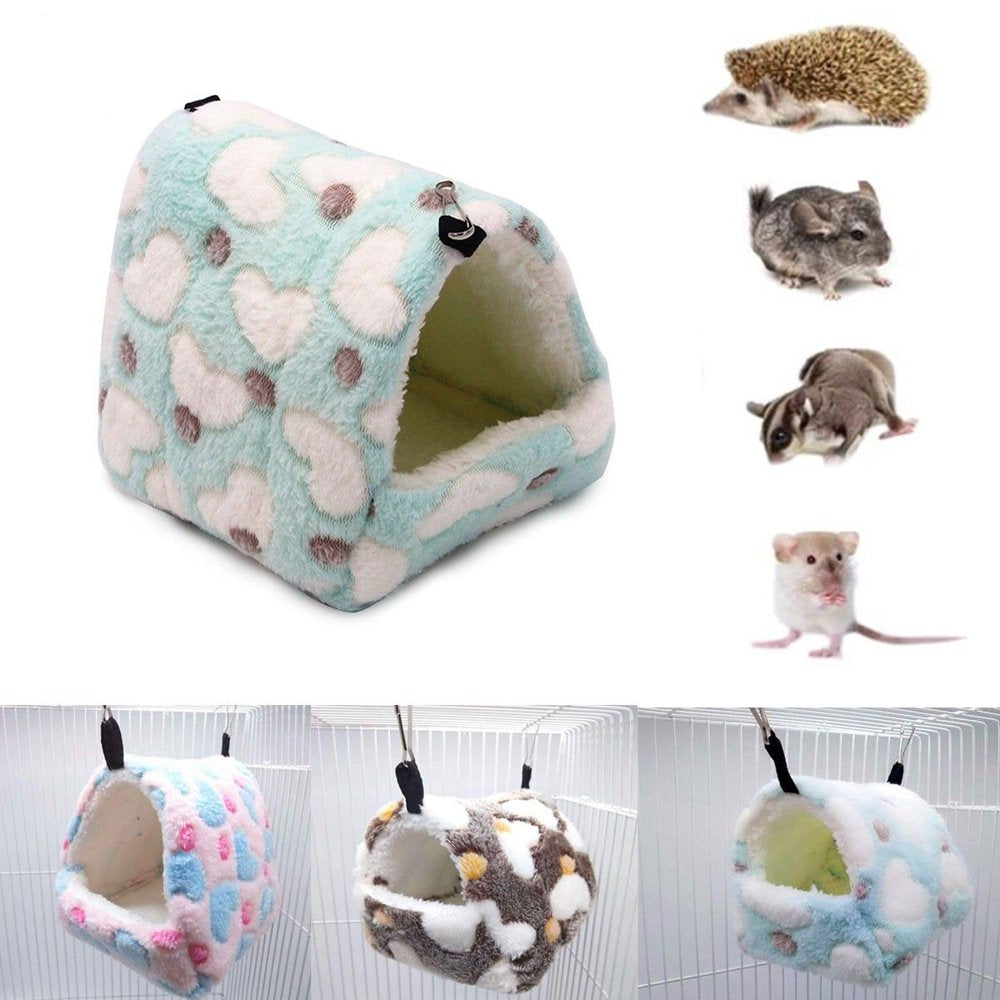 Hammock Nest for Ferret Rabbit Guinea Pig Rat Hamster Mice Winter Warm Bed Toy House for Small Animals Bed Hamster Accessories(Pink, L) Animals & Pet Supplies > Pet Supplies > Small Animal Supplies > Small Animal Bedding Sarzi Blue  