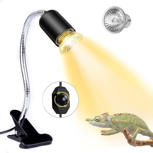 Ugerlov Reptile Heat Lamp, UVA UVB Reptile Light with 360° Rotatable Hose and Adjustable Temperature, Heating Lamp with 50 Watt Bulbs Suitable for Bearded Dragon Reptiles Turtle Lizard Snake Animals & Pet Supplies > Pet Supplies > Reptile & Amphibian Supplies > Reptile & Amphibian Habitat Heating & Lighting Ugerlov A  