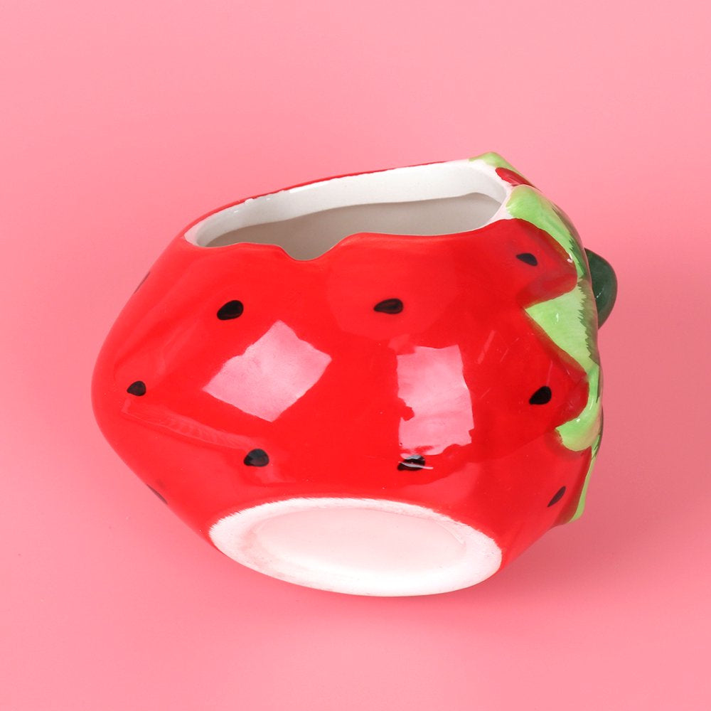 Ceramic Cartoon Strawberry Shape Hamster House Home Summer Cool Small Animal Pet Nesting Habitat Cage Accessories Animals & Pet Supplies > Pet Supplies > Small Animal Supplies > Small Animal Habitats & Cages NUOLUX   