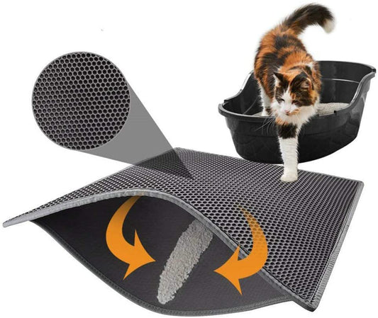 Litter Box Mat. Cat Litter Mat 45X60Cm Litter Box Mat Honeycomb Design Cat Litter Mat Waterproof Double Layer Design Honeycomb Mat Animals & Pet Supplies > Pet Supplies > Cat Supplies > Cat Litter Box Mats YSSBL   