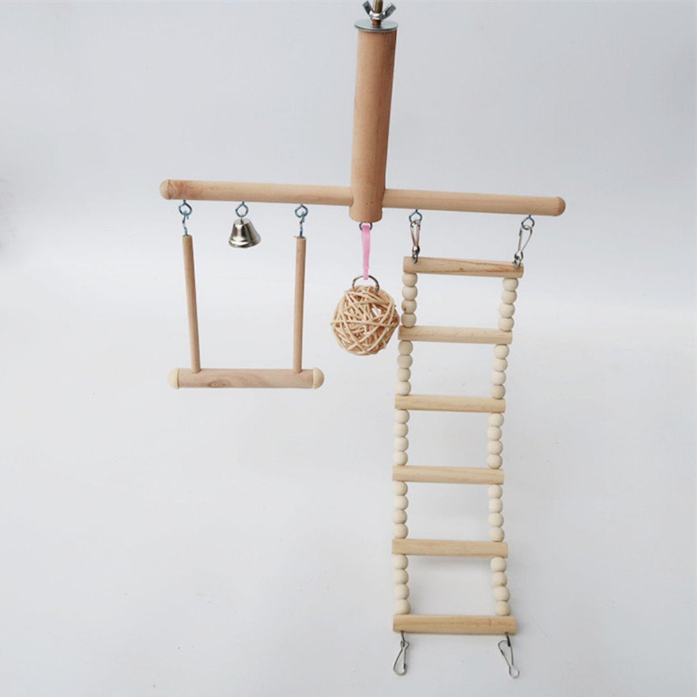 Bird Cage Stand for Play Gym Conure Parrot Perch Playground Climbing Ladder Swing Rattan Ball Chew Toys Animals & Pet Supplies > Pet Supplies > Bird Supplies > Bird Ladders & Perches WANGFUFU   